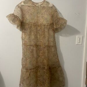 Sheer Floral Anthropologie Dress